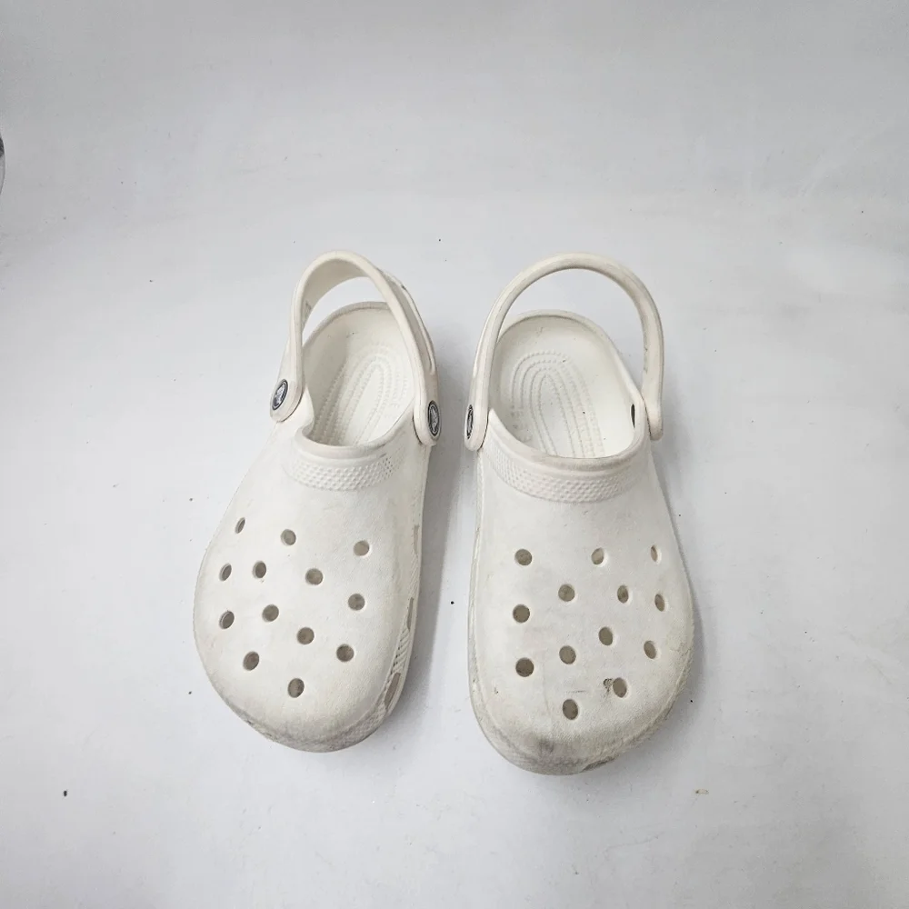 Crocs Classic Clogs White Youth J1 Lightweight Croslite Slip On Comfort
